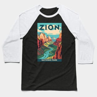 A Vintage Travel Art of the Zion National Park - Utah - US Baseball T-Shirt